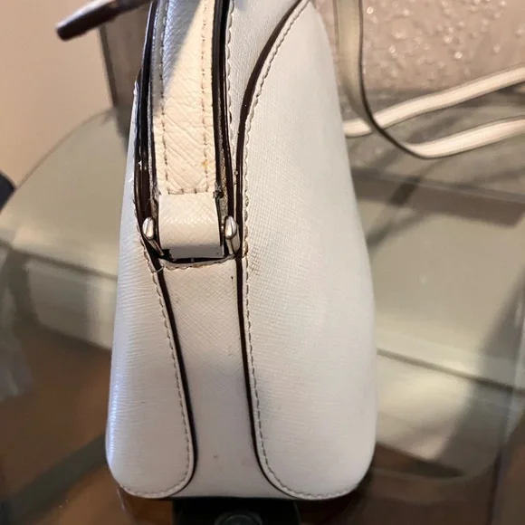 Kate Spade Mini Payton Dome Crossbody White Leather Purse